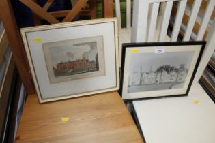 Two prints of Seckford Hall