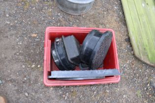 A box containing a quantity of plastic chamber cov