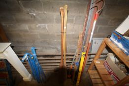 Three wooden rowing paddles (approx. 5')
