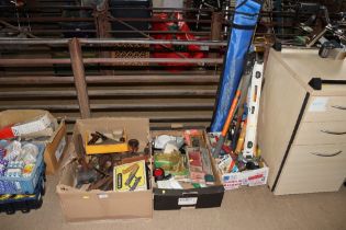 Three boxes of various tools to include rubber mal