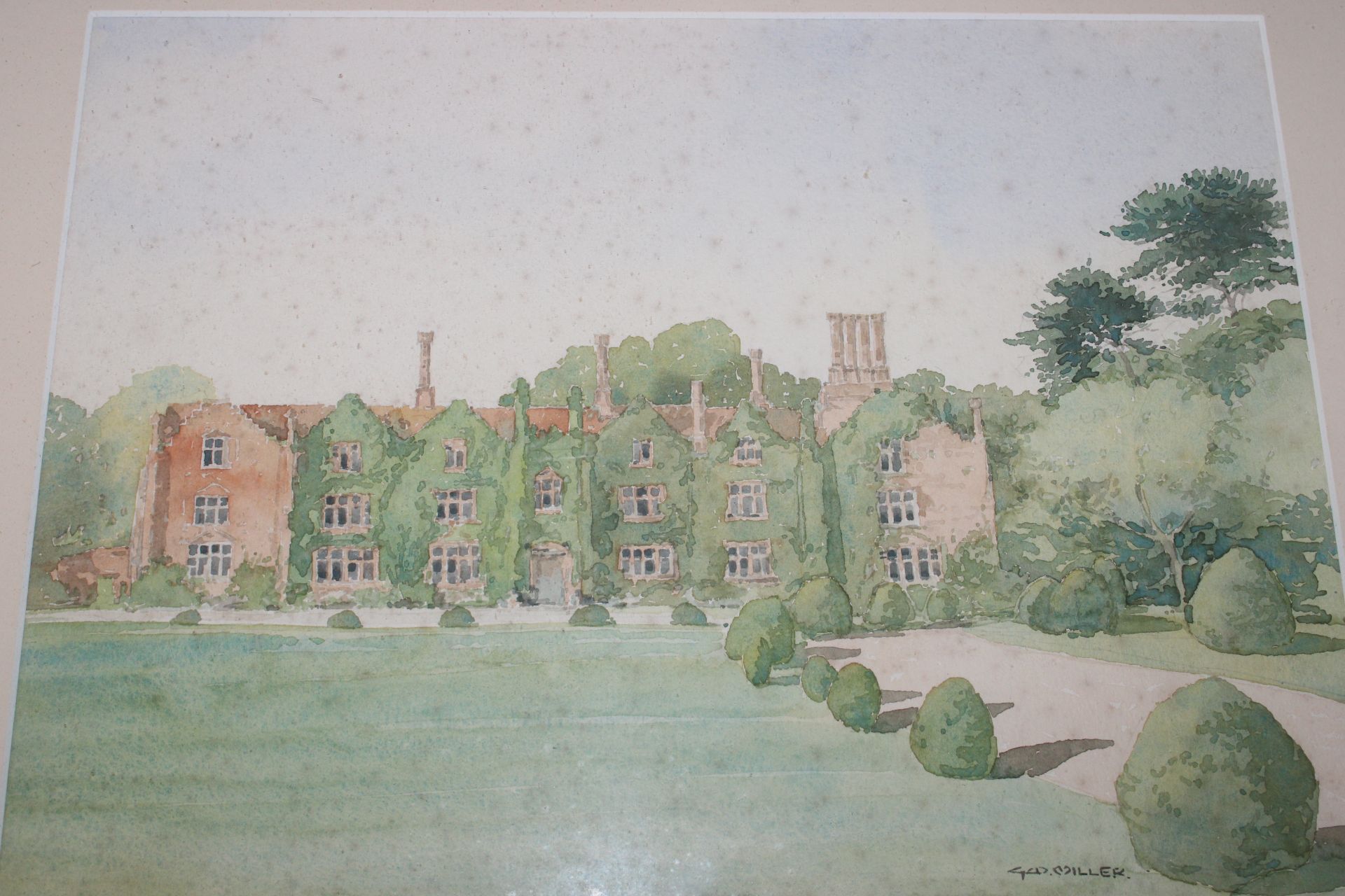G W Miller, watercolour study of Seckford Hall - Image 2 of 3