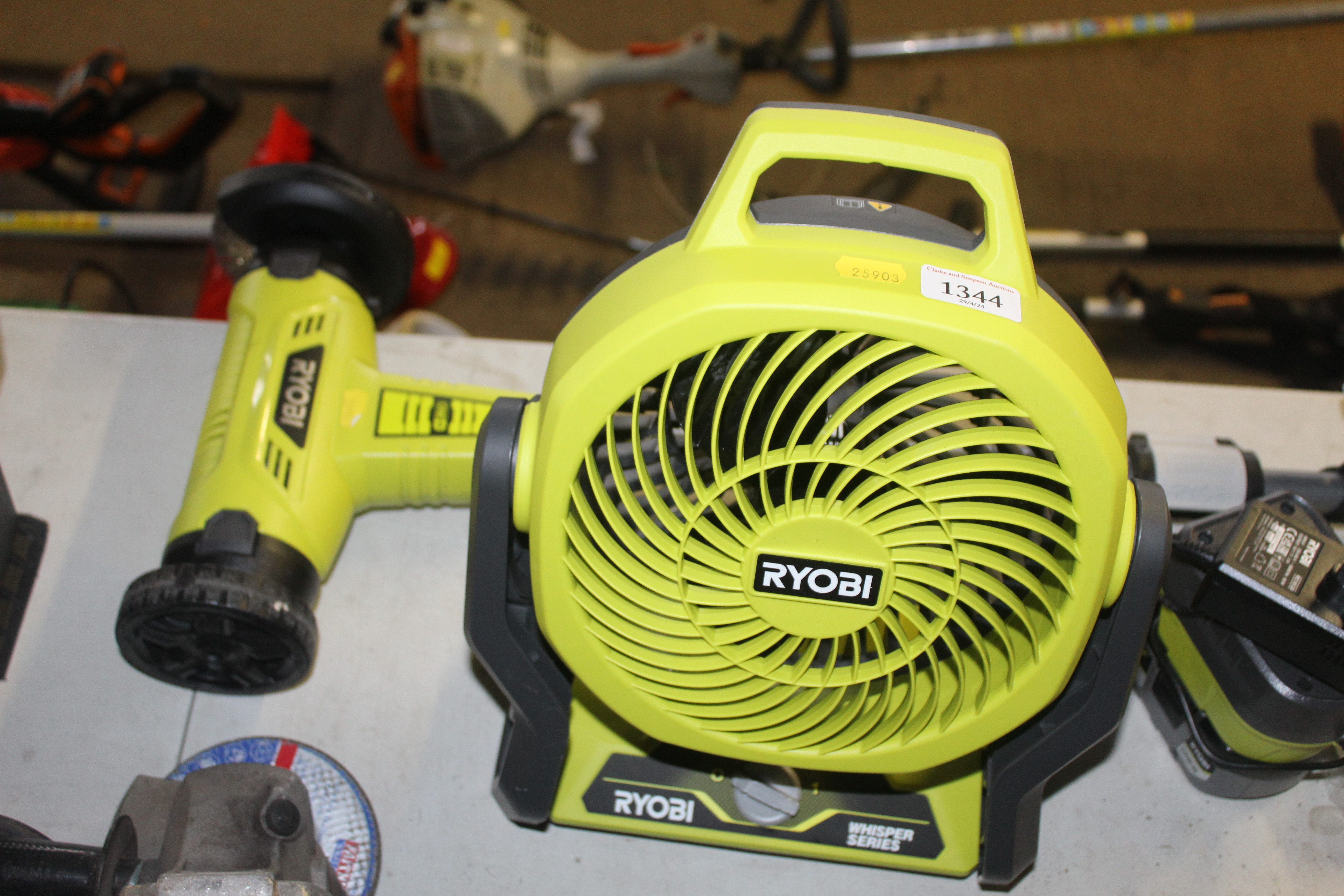 A Ryobi RF18one+ cordless patio cleaner with spare - Image 2 of 3