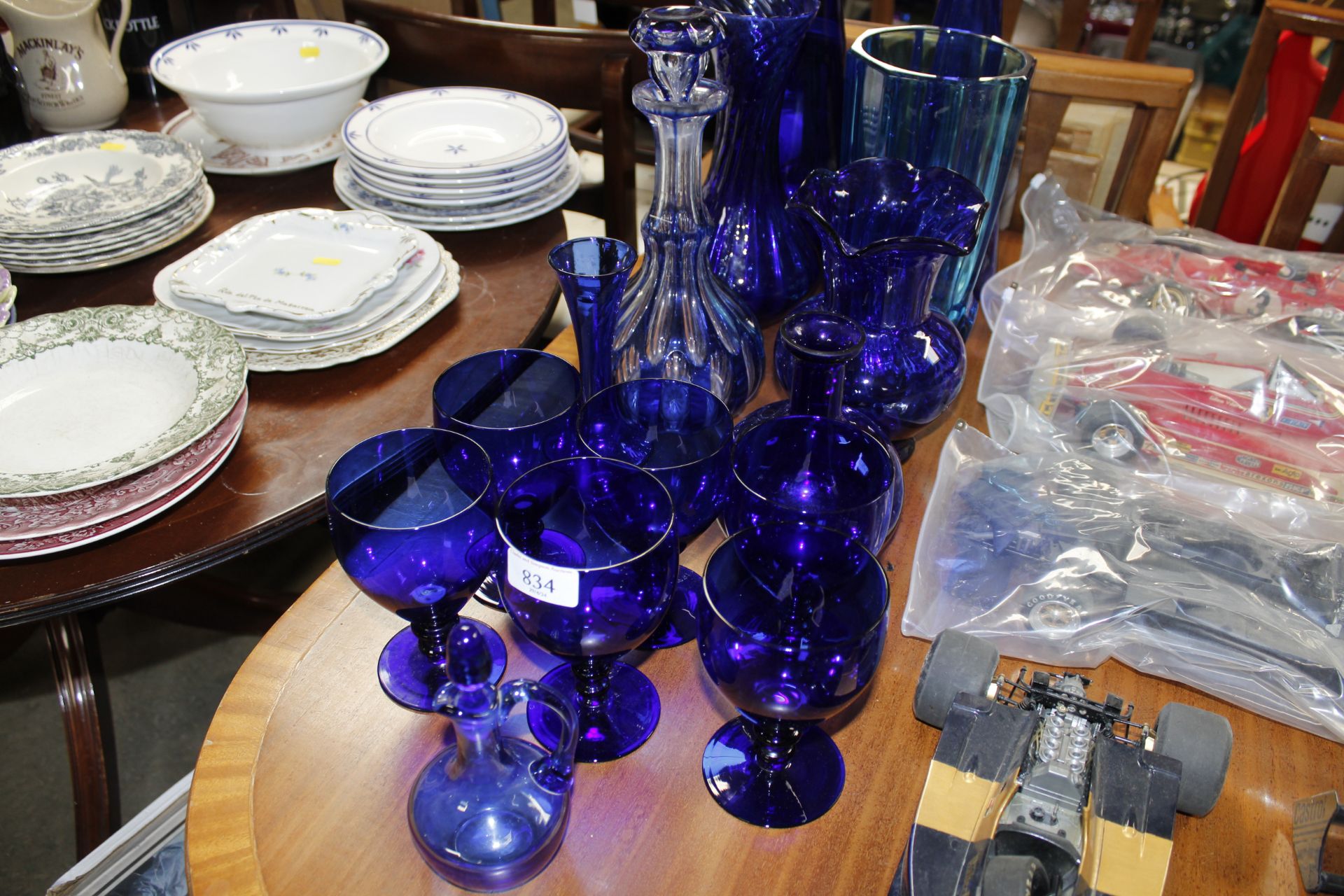 A collection of blue coloured glass to include dec - Image 2 of 3