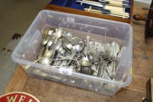 A quantity of various silver plated cutlery and si