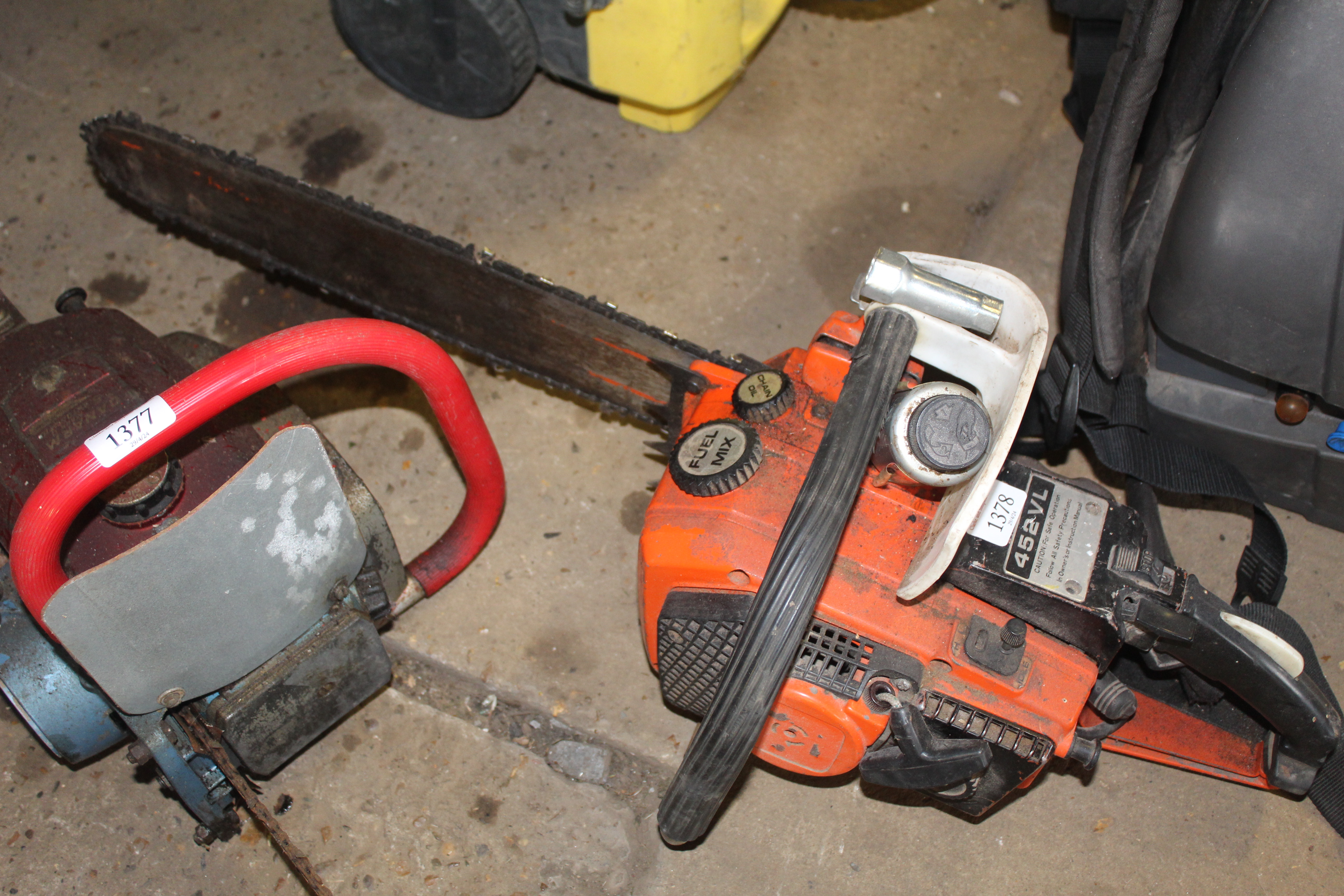 A petrol chainsaw