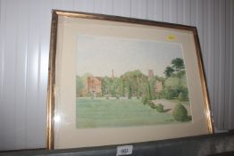 G W Miller, watercolour study of Seckford Hall
