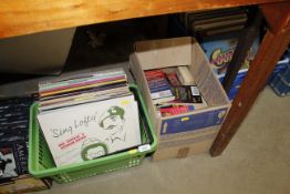 Two boxes containing various books and records
