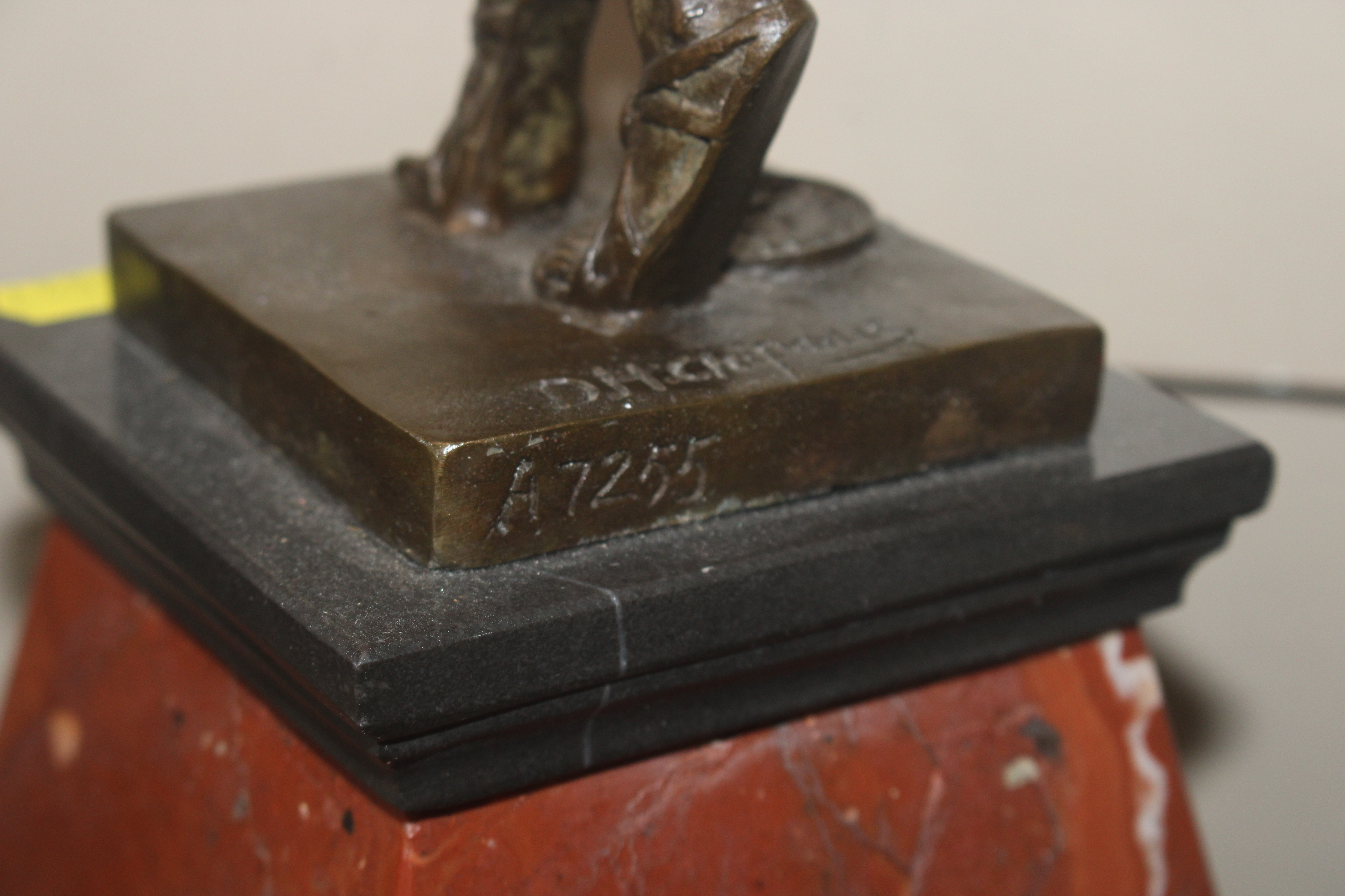 An Art Deco style figure raised on marble base - Image 8 of 8