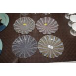 Four Salviati Murano Zanfirico style glass dishes