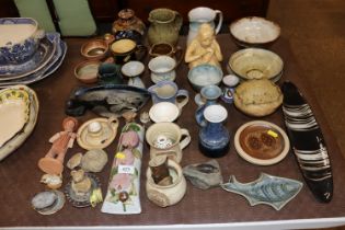 A collection of various Studio pottery etc.