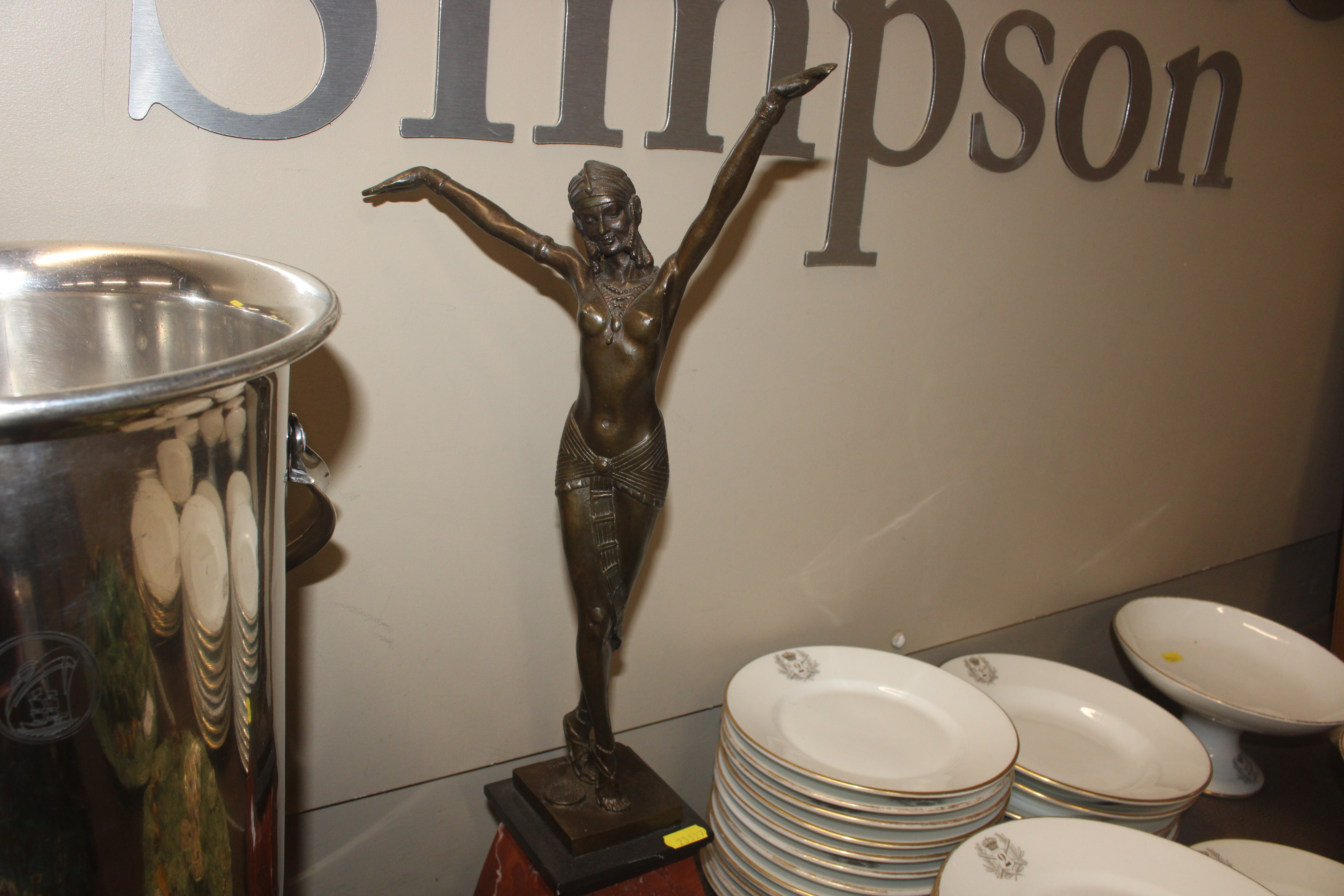 An Art Deco style figure raised on marble base - Image 2 of 8