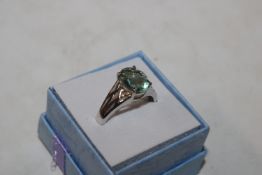 A Sterling silver and Grandiderite ring, ring size T/U