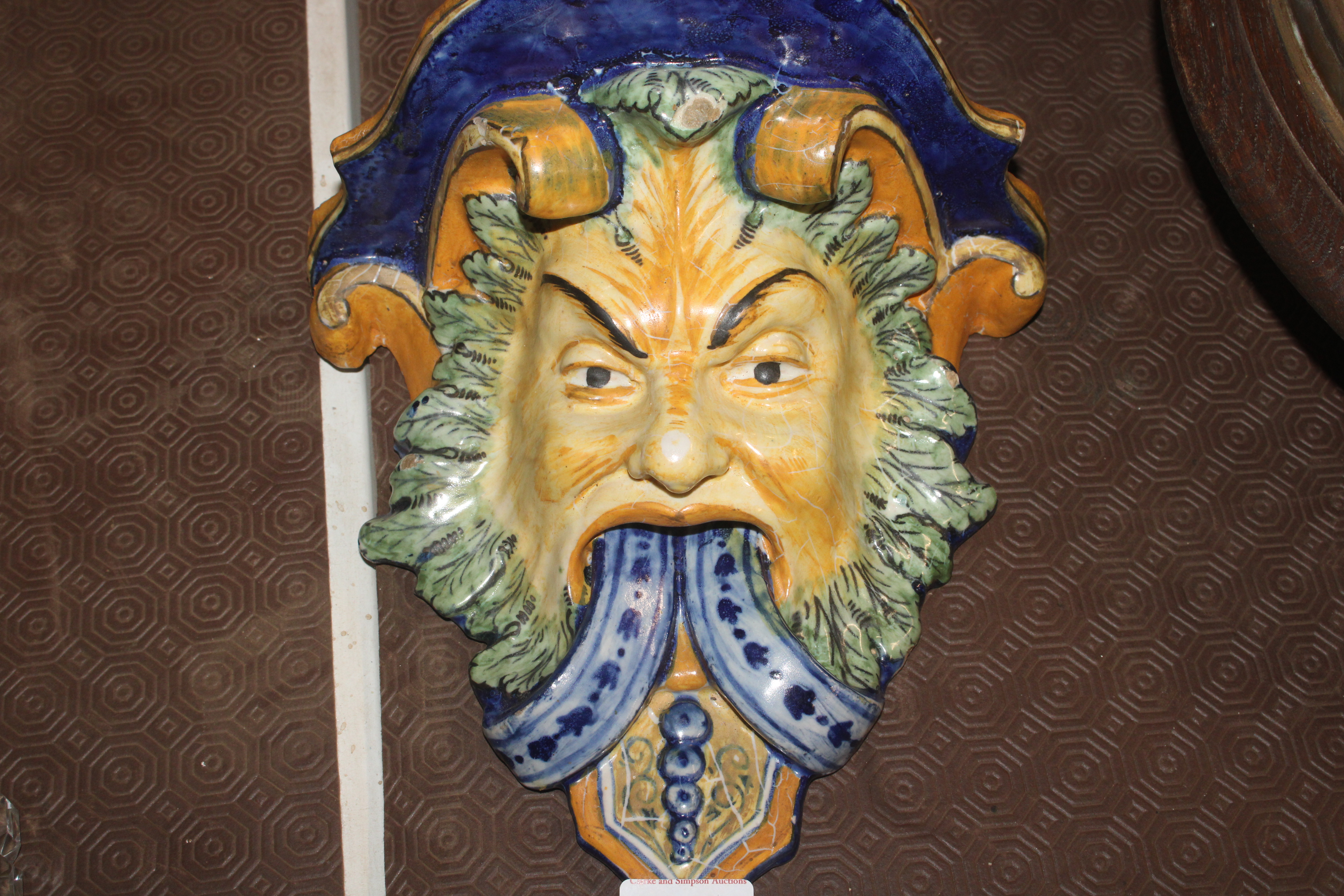 A Majolica ware Satyr wall bracket - Image 2 of 5