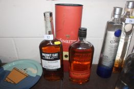 A bottle of Mountgay Black Barrel Rum; Bourbon Fro