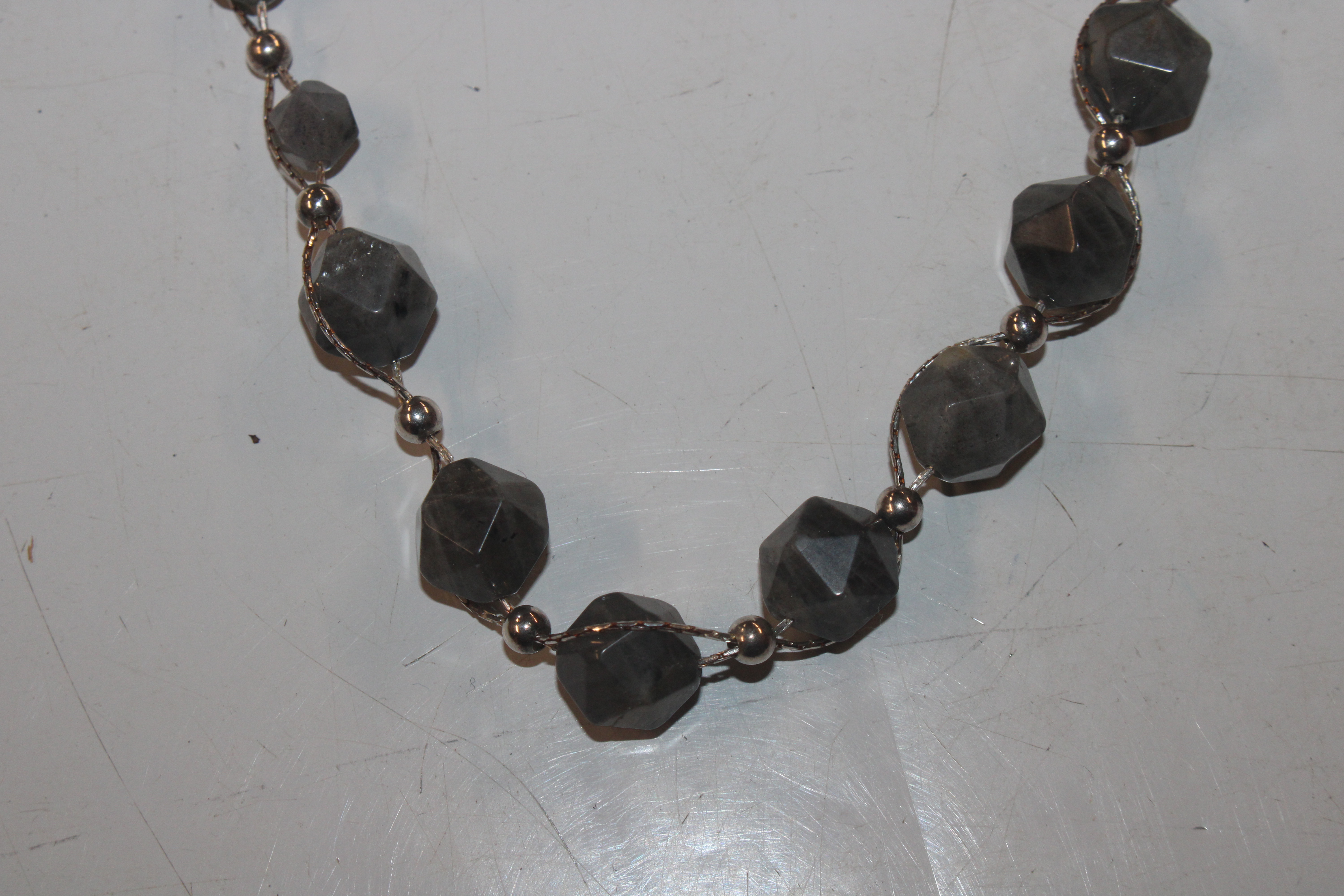 A Sterling silver and Labradite necklace approx. 25gms - Image 2 of 5