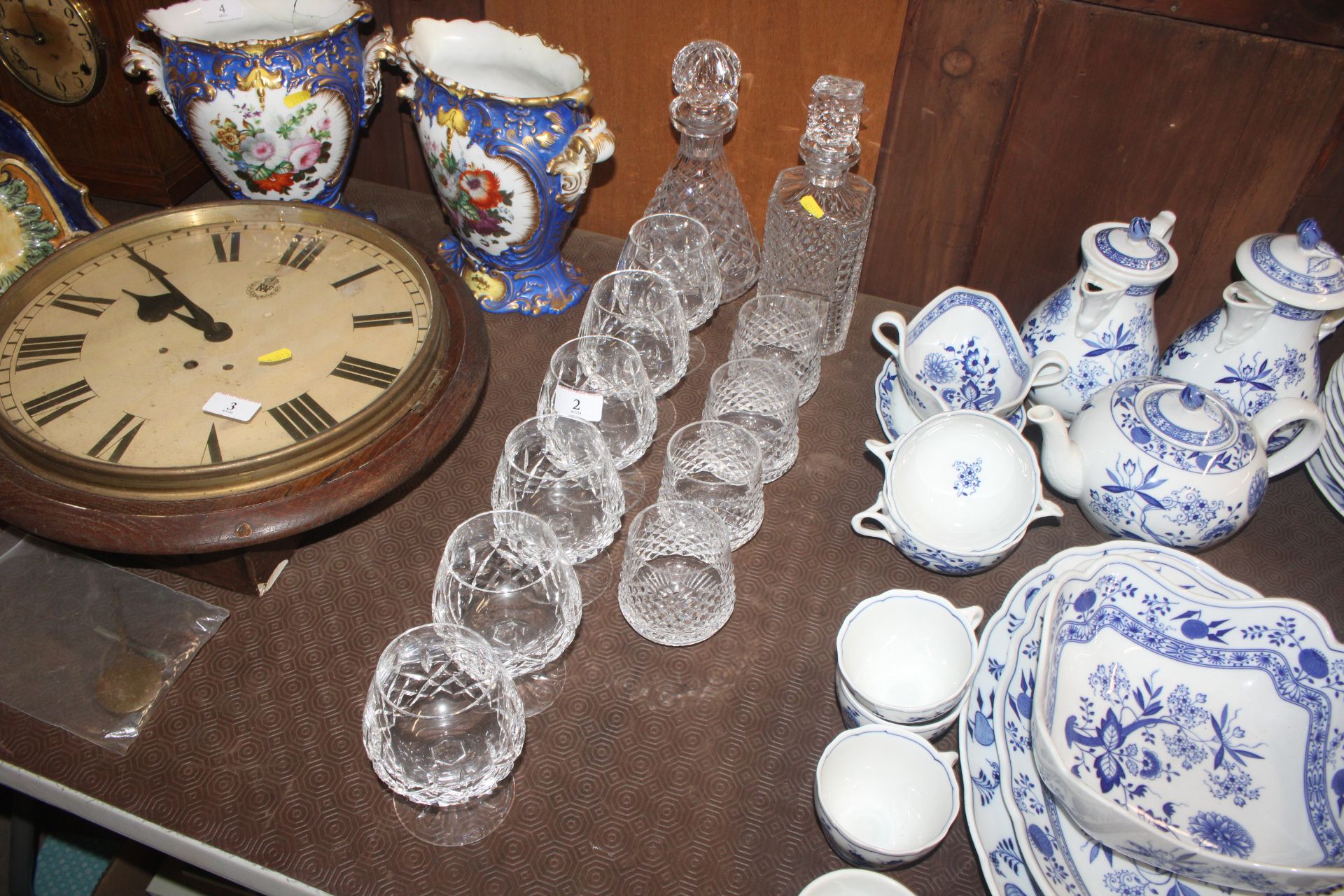 A quantity of cut table glassware to include Water