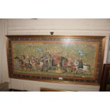 A large framed and glazed Indian silk painting