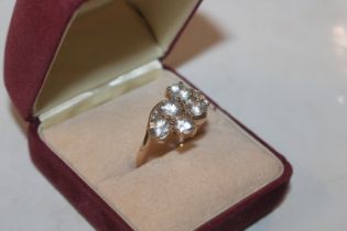 A 10ct gold cubic zirconia and diamond set cocktai