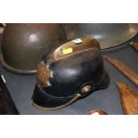 A German WWI Pickelhaube fireman's helmet