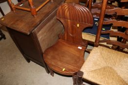 An early 19th Century mahogany hall chair on turne