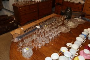 A quantity of various cut and other table glasswar