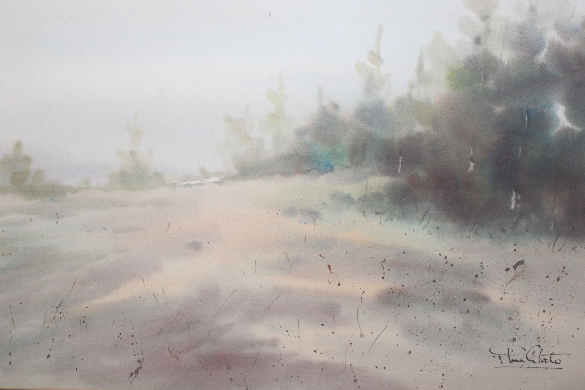 Indistinctly signed watercolour, rural scene - Image 2 of 3