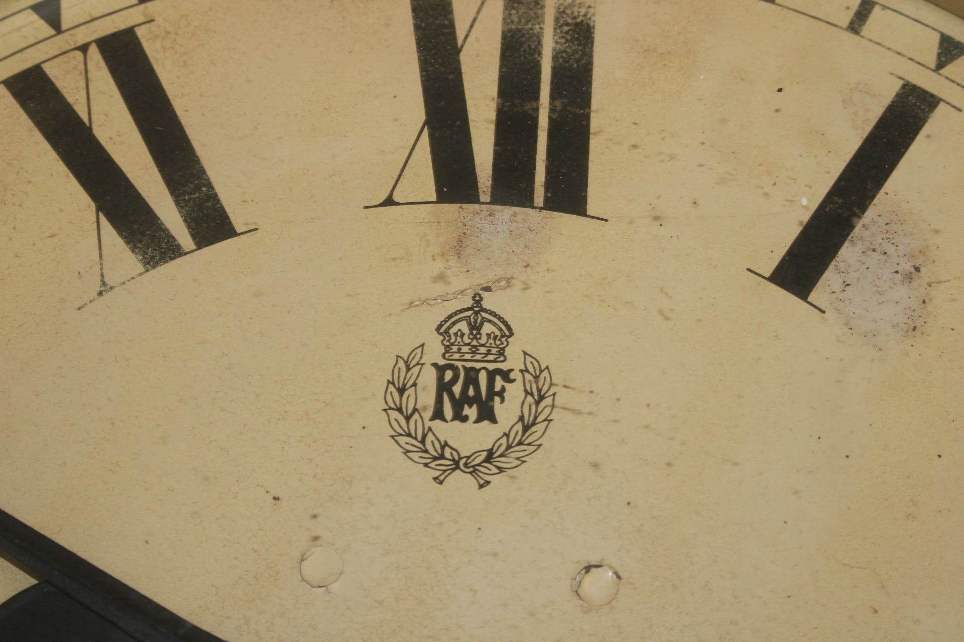 A mid-20th Century RAF oak circular cased wall clo - Image 3 of 6