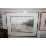 Indistinctly signed watercolour, rural scene