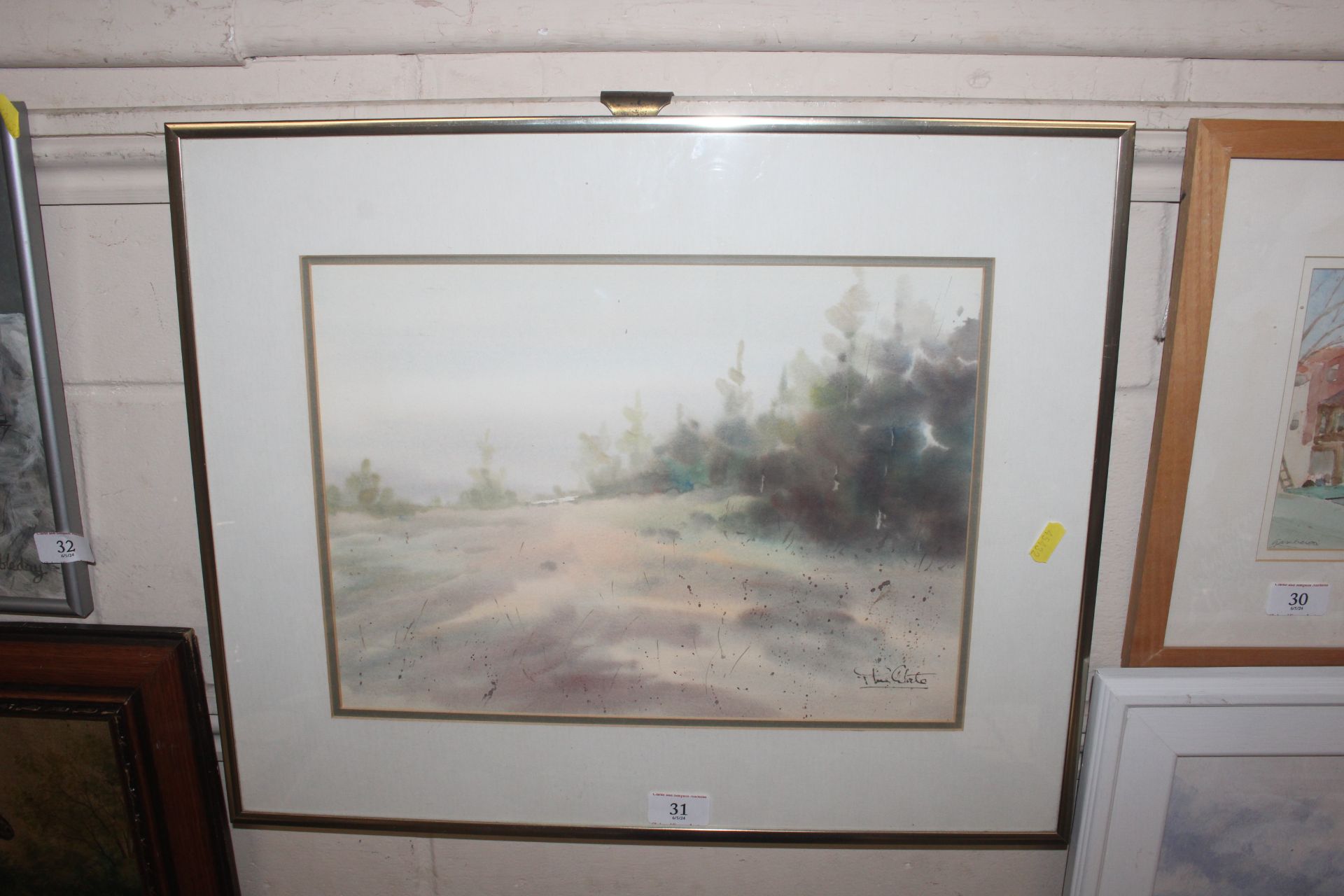 Indistinctly signed watercolour, rural scene