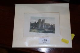 A 19th Century coloured print, Mettingham Castle S