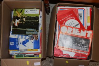 Two boxes of miscellaneous football programmes inc