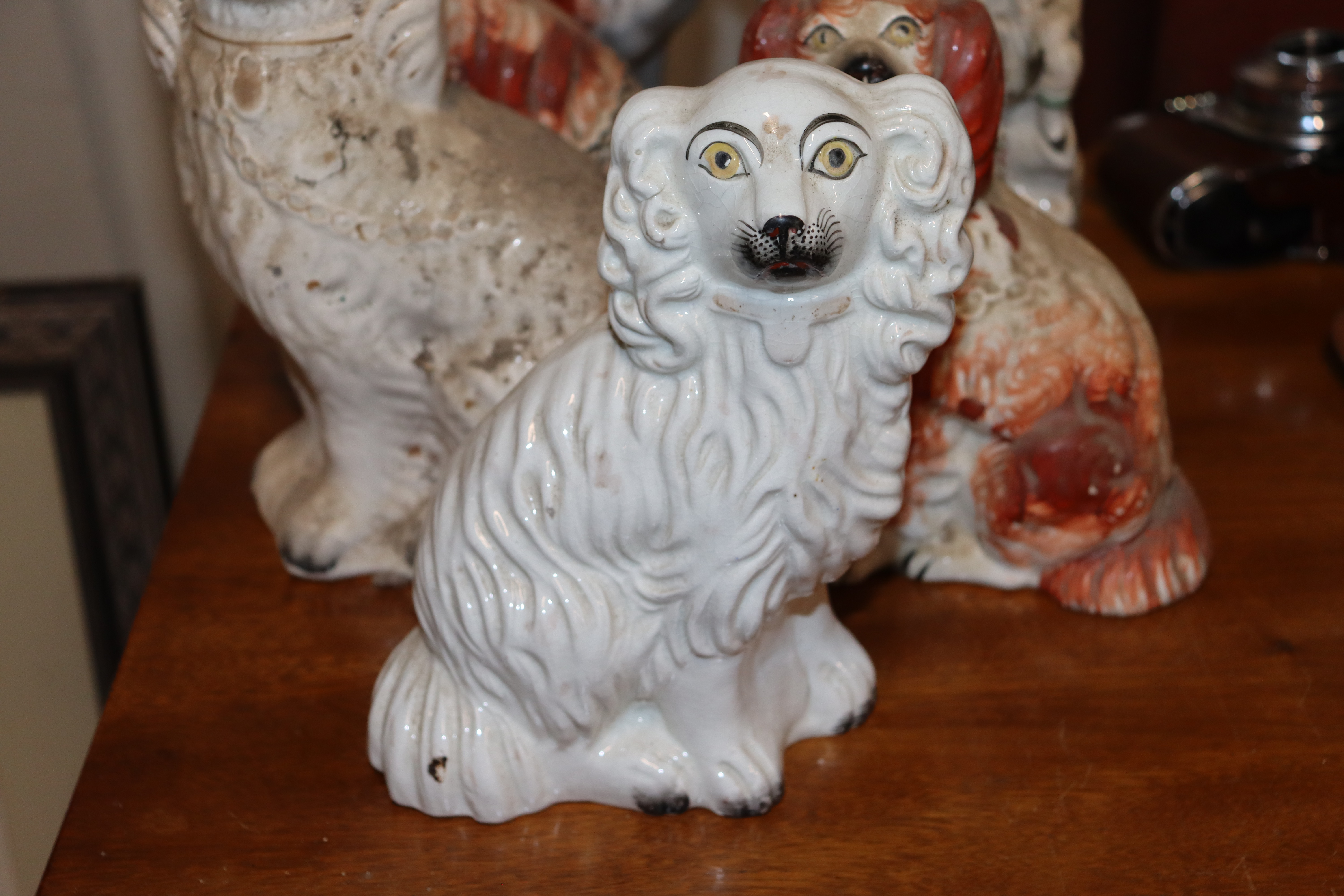 Five Victorian Staffordshire spaniel ornaments and - Image 2 of 22