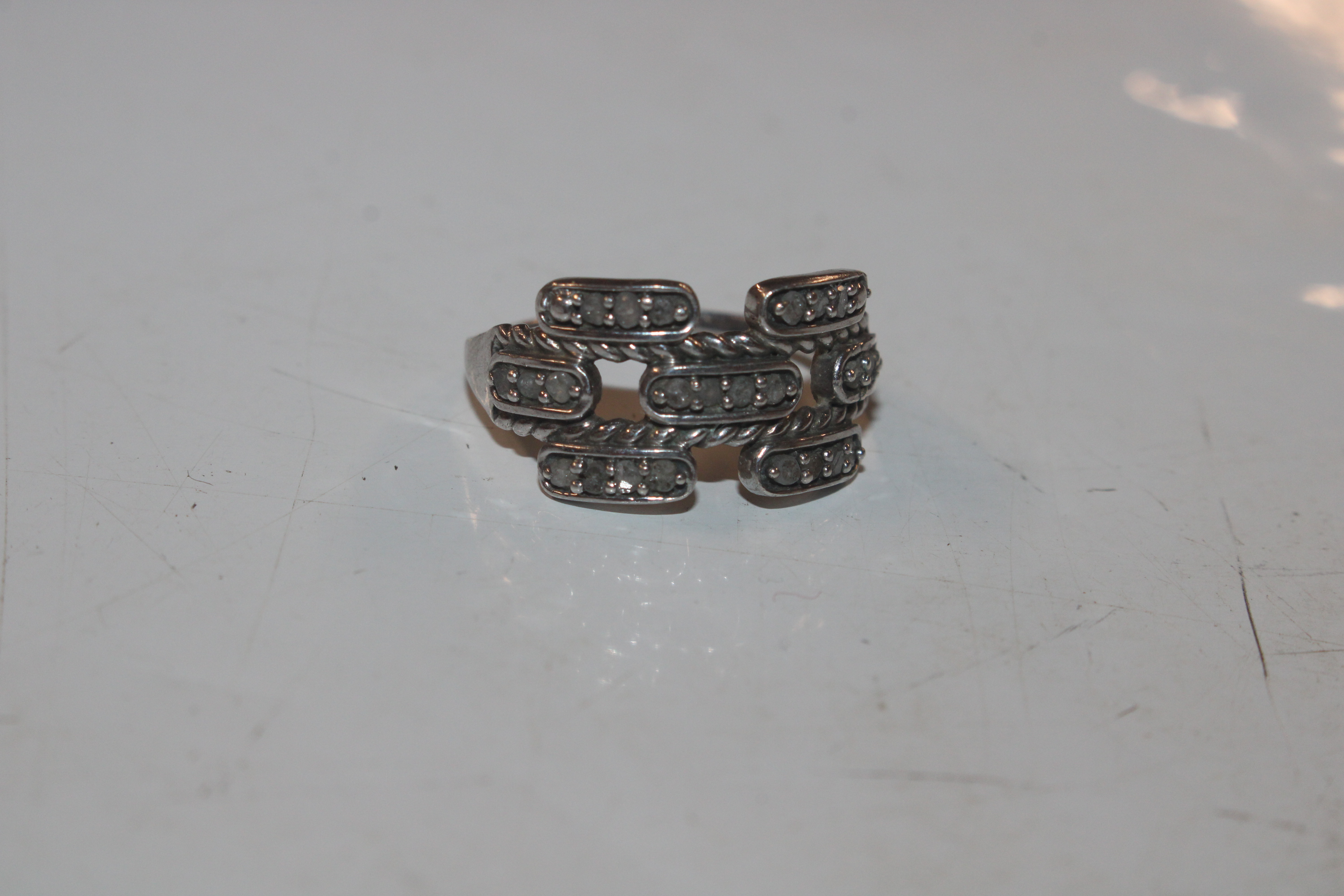 Seven Sterling silver rings to include diamond, ru - Image 8 of 20