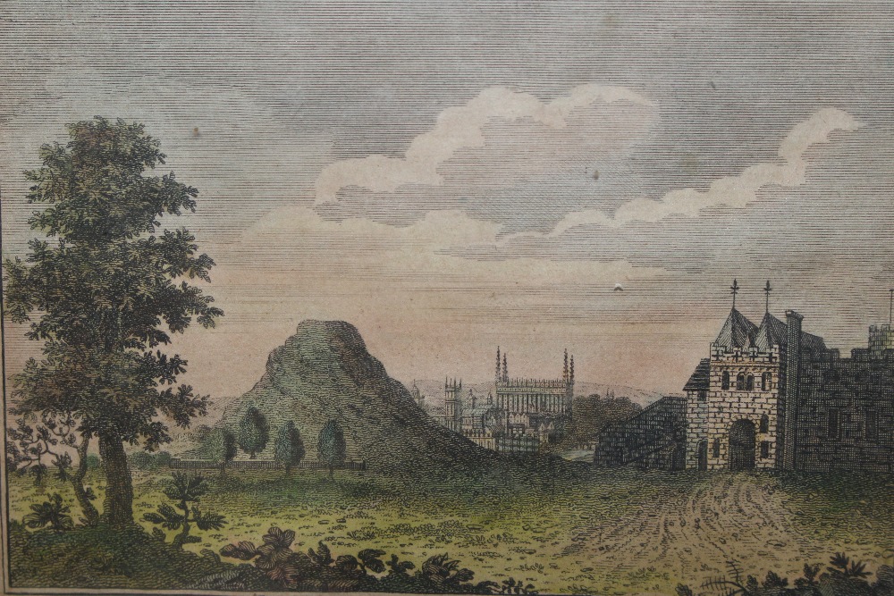 An antique coloured print, "Cambridge Castle" labe - Image 2 of 4