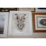 John Ryan, acrylic study depicting hare