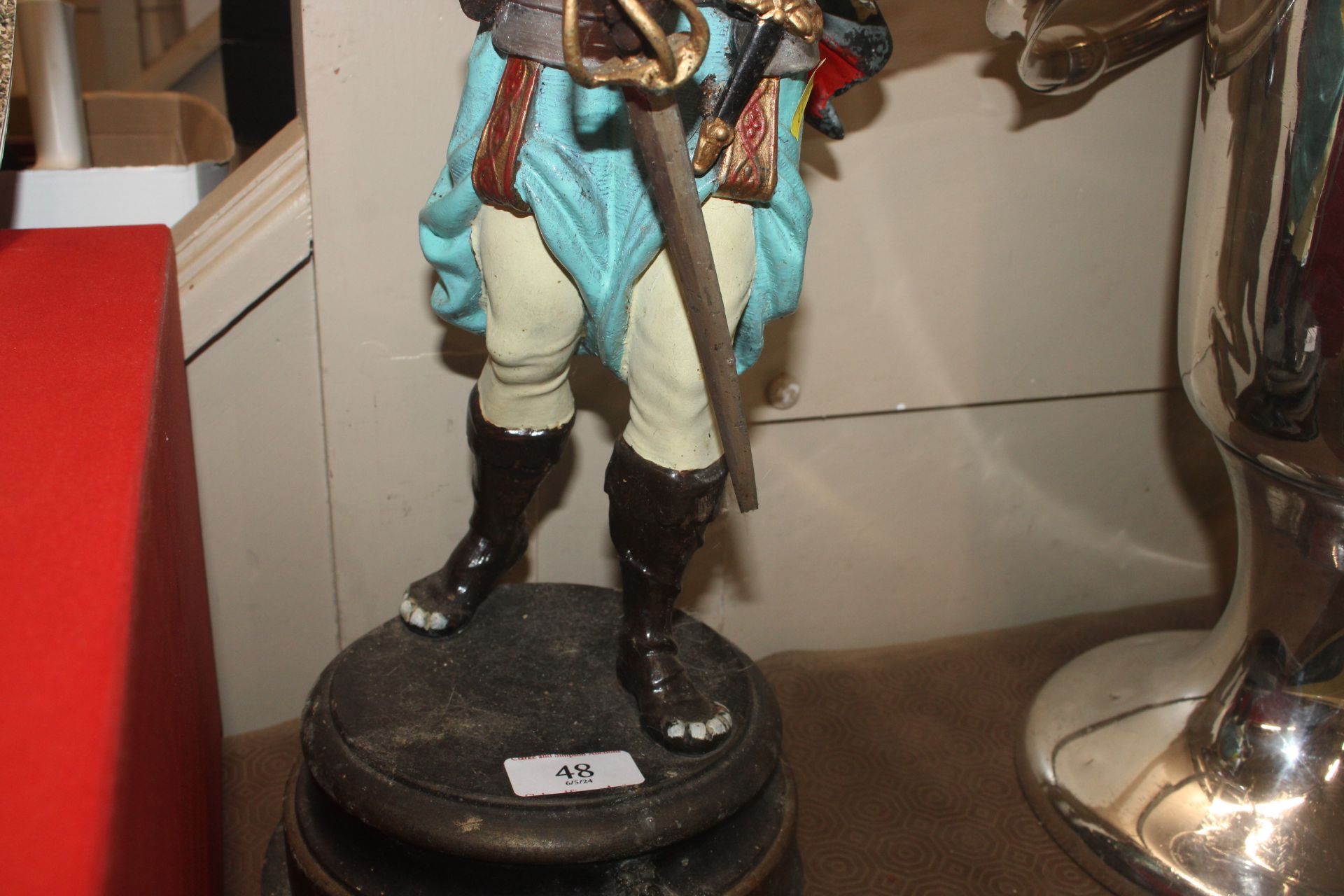 A painted tin figure depicting a cavalier - Image 4 of 5