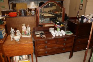 A mahogany dressing chest fitted two short over tw