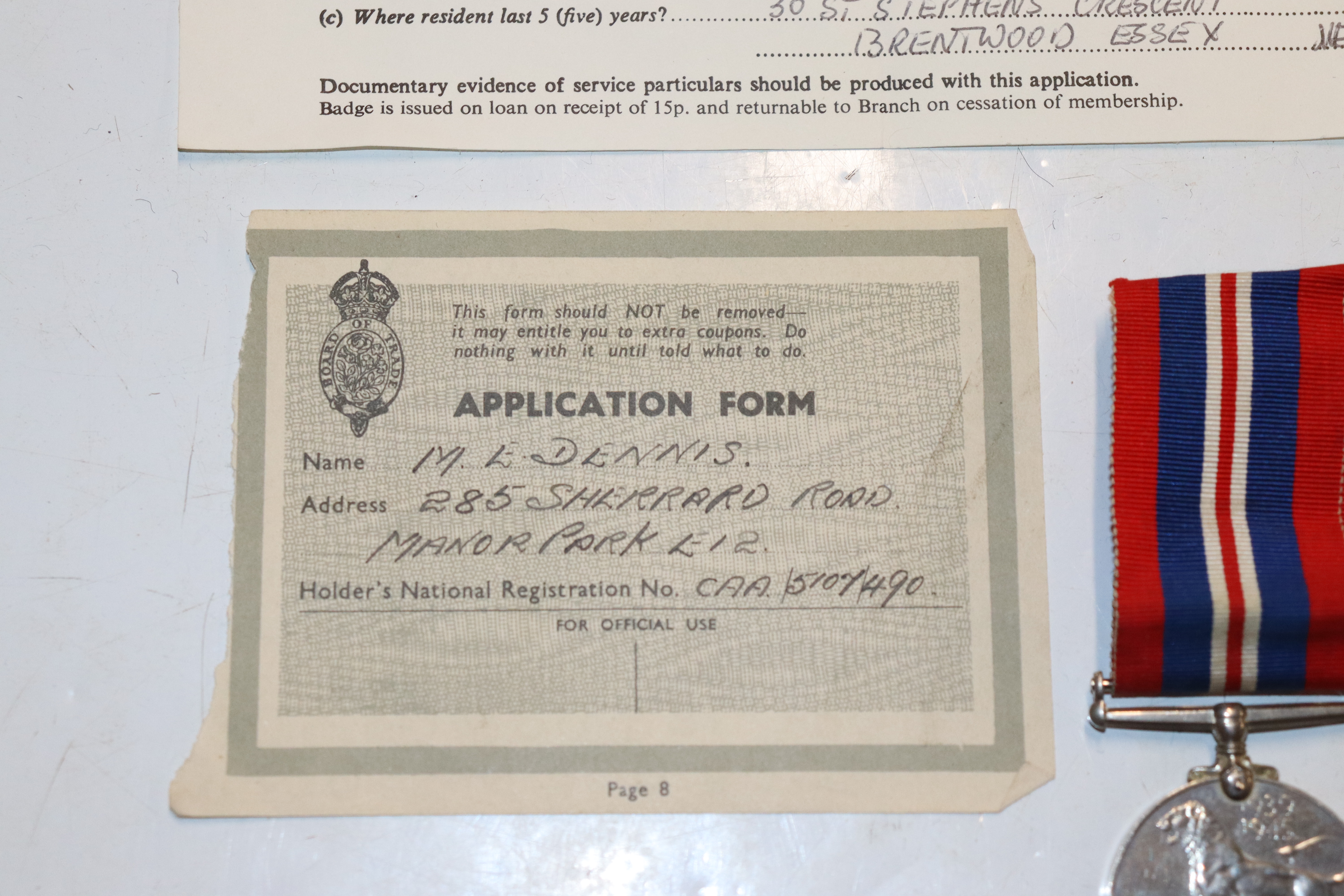 RAF WWII group of medals and documents to M.E. Den - Image 3 of 9