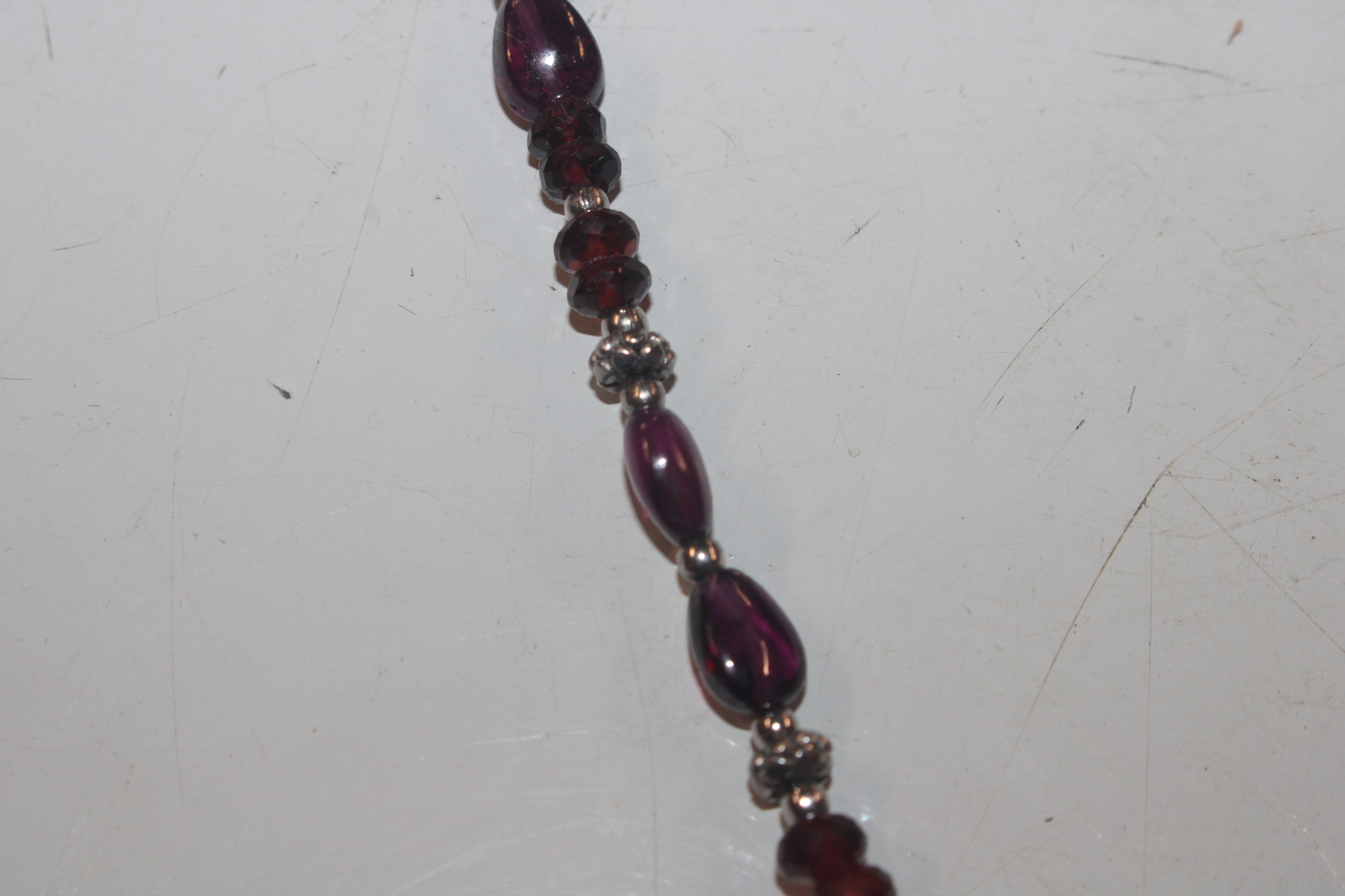 A Sterling silver garnet and white sapphire neckla - Image 9 of 11