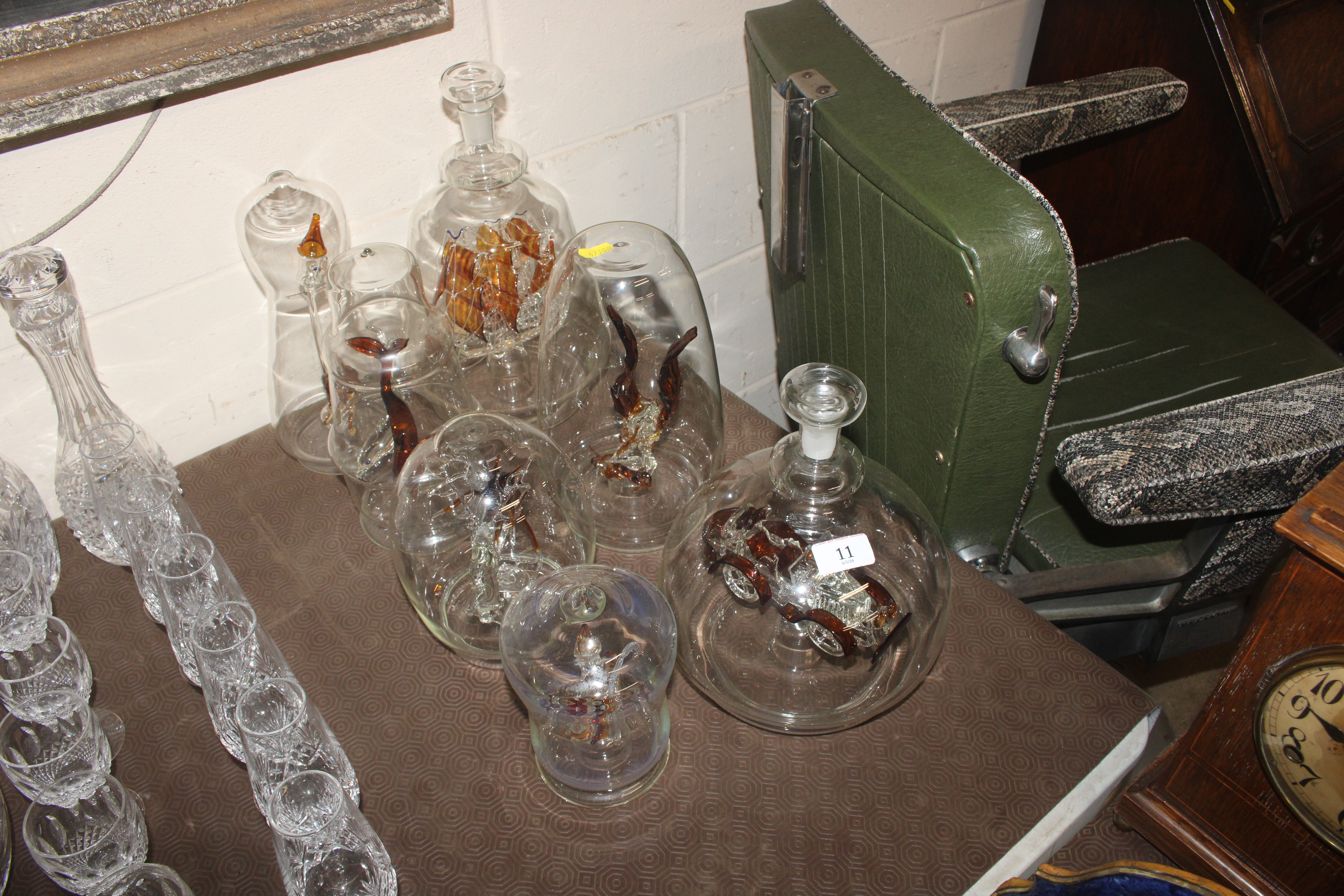 Seven Ichendorf style glass ornaments