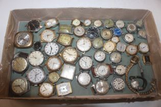 A tray of vintage and other watches for spares and