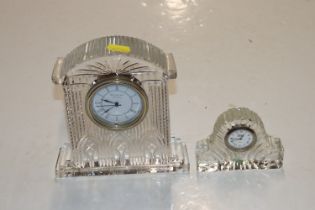 A Waterford lead crystal clock and a Galway Irish