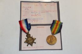WWI pair of medals to 277 Pvt. L.W. Ellen RAMC