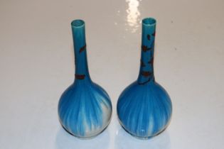 A pair of Japanese pottery blue and white glazed v