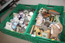 Two boxes of various miscellaneous glass and china