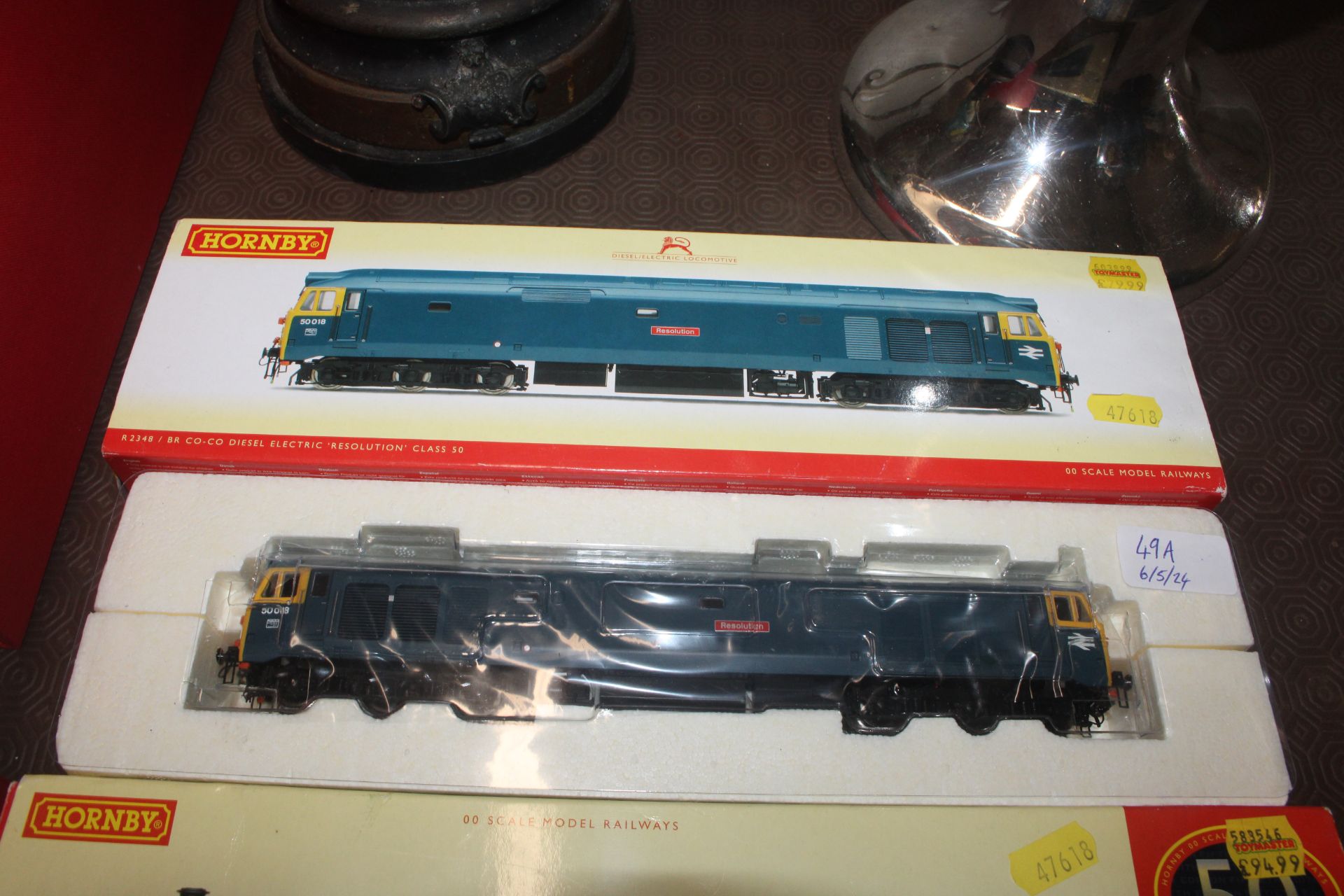 A Hornby OO scale model R2348/BR Co. Diesel Electric Resolution Class 50, with original box; and a - Image 2 of 8