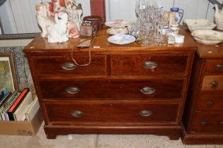 A mahogany chest of two short and two long drawers