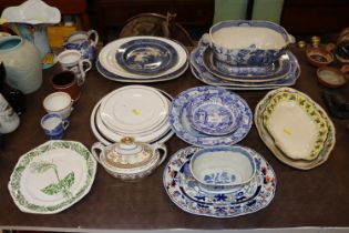 A quantity of various blue and white china and 19t