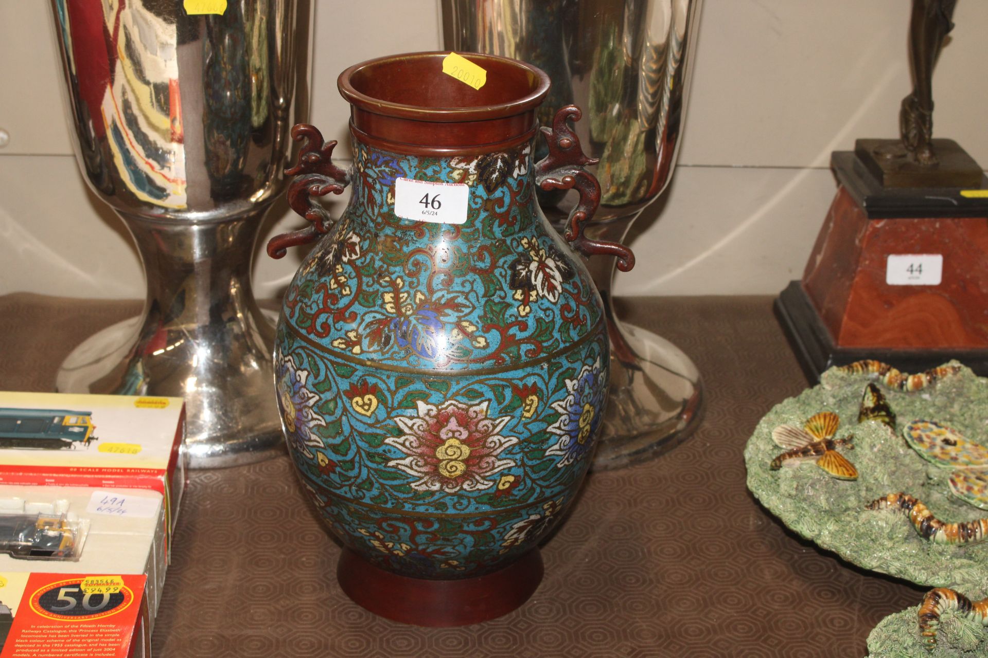 An approx. 12" Chinese 19th Century cloisonné bron