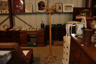 A beech bentwood hat and coat stand